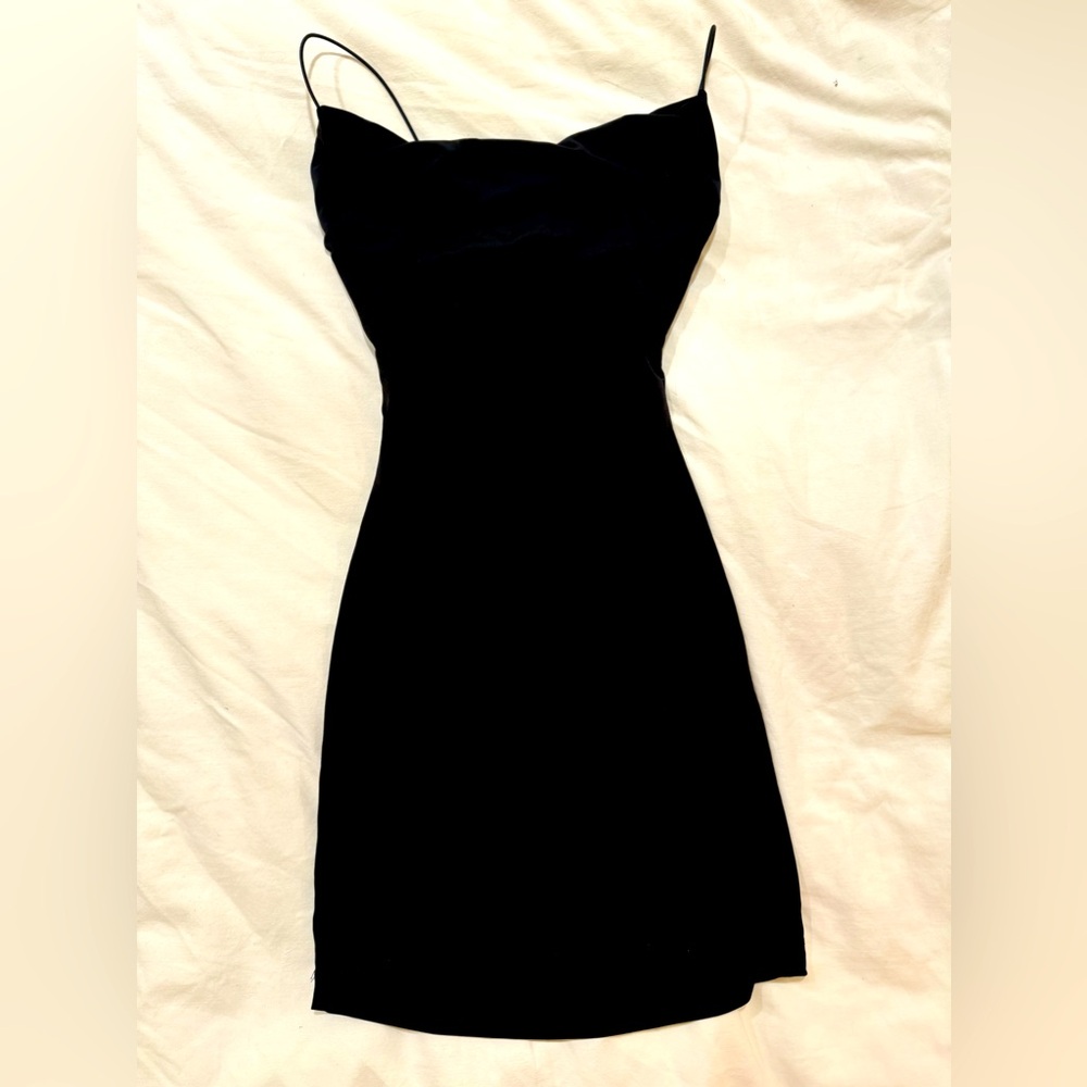 Black body con mini dress spaghetti straps